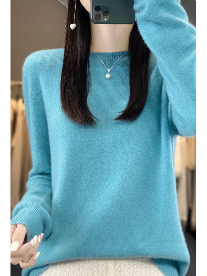 W&W Mode | Pullover Damen Runder Ausschnitt Weicher und Eleganter Strickpullover