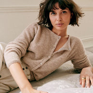 WW | Superweicher Chint Strickjacke Mit Knöpfen