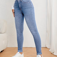 WW | Olivgrüne High Waist Slim Fit Jeans Mit Stretch Denim