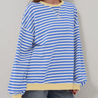 WW | Übergrößen Streifen Langarm Sweatshirt