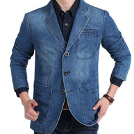 WW | Herren Denim Baumwolle Blazerjacke