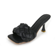 Damen Hochfront-Pantoletten mit geflochtenem Obermaterial und elegantem Absatz W&W