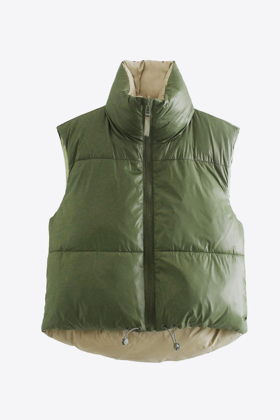 WW | Zip-Up Drawstring Puffer Weste