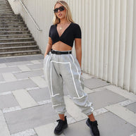 Damen sportliche Jogginghose mit modischer Silhouette und elastischem Bund WW