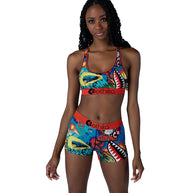 Damen Sportliches Bikini-Set mit figurbetontem Design und einzigartigem Grafikdruck WW