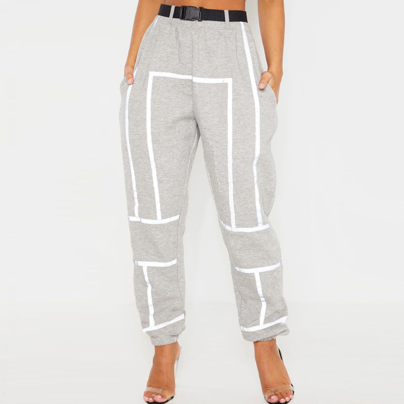 Damen sportliche Jogginghose mit modischer Silhouette und elastischem Bund WW