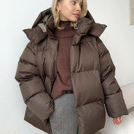 WW | Damen Oversize Winterjacke mit Kapuze