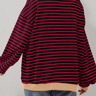 WW | Übergrößen Streifen Langarm Sweatshirt