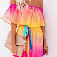 Damen Maxikleid mit schulterfreiem Design von WW