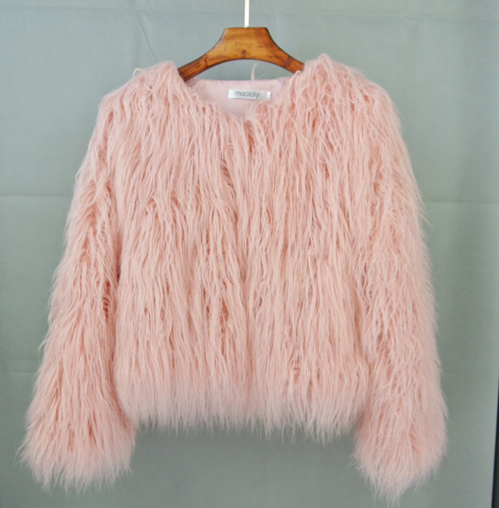 W&W Mode Boho-Kunstpelzmantel