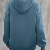 WW | gemütlicher Smile Print Hoodie mit Kordelzug für Frauen