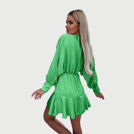 WW | Minikleid mit langen Ärmeln und Rüschen-Saum