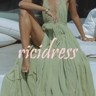 WW – Neckholder-Maxikleid aus Leinenmischung mit rückenfreiem Schlitz