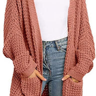 Damen Strickcardigan mit großzügigen Taschen und lockerer Passform WW