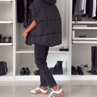 WW | Jacken mit Kapuze Einfarbig Reißverschluss und Kurzen Ärmeln