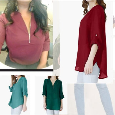 Maxime™ - Langärmelige Lockere Bluse