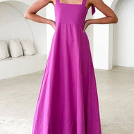 WW | Rosiedress Schleifen-Schulter Empire Taille Swing Maxi Cami Kleid