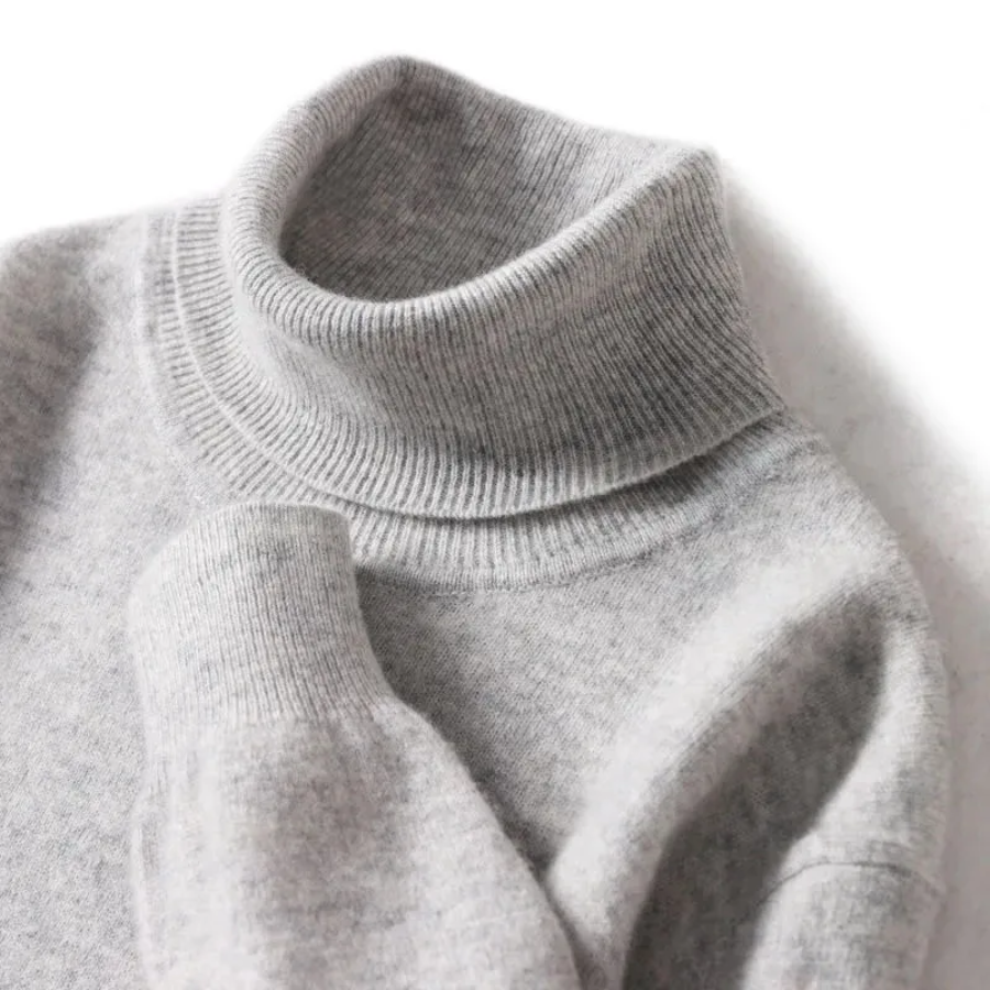 WW | Herren Wollpullover Mit Rollkragen Und Schlankem Design