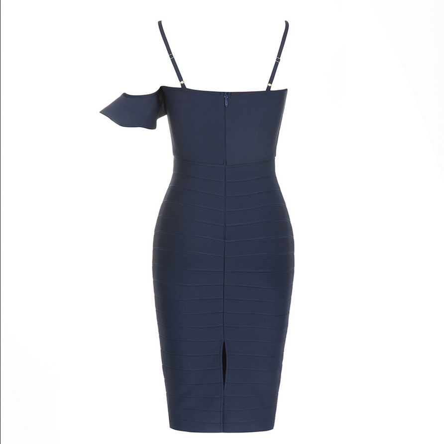 Midikleid mit Umschlagbund | Blau