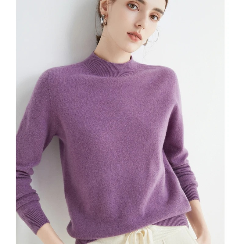 WW | Cashmere Pullover Damen Rundhals Weicher und Leichter Strickpullover
