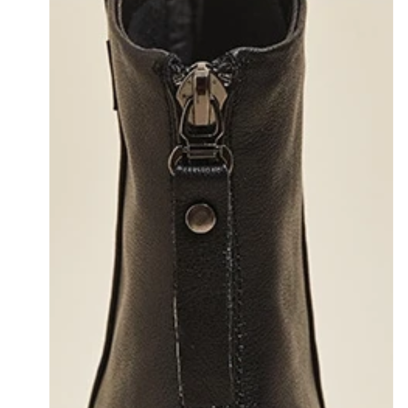 WW | Damen Stiefel Leder Ankle Boots mit Reißverschluss Hinten und Niedrigem Absatz