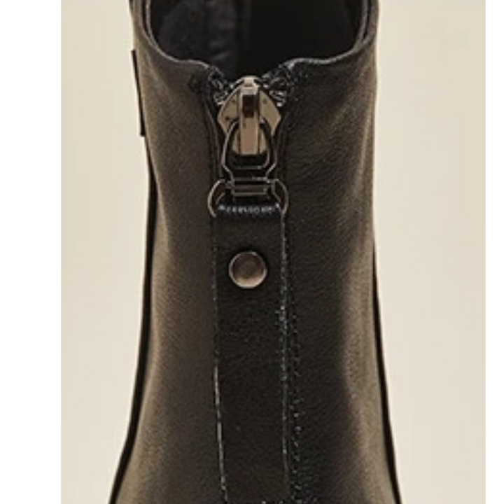 Damen Leder-Ankle-Boots mit rückseitigem Reißverschluss und niedrigem Absatz
