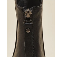 WW | Damen Stiefel Leder Ankle Boots mit Reißverschluss Hinten und Niedrigem Absatz