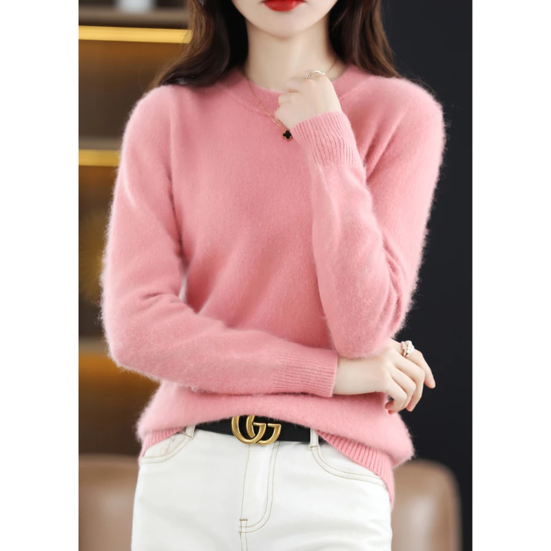 W&W Mode | Kaschmir Pullover Damen Luxuriöser Rundhalsausschnitt, Weich & Modisch