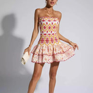 WW | Rüschen Rotes Kleid