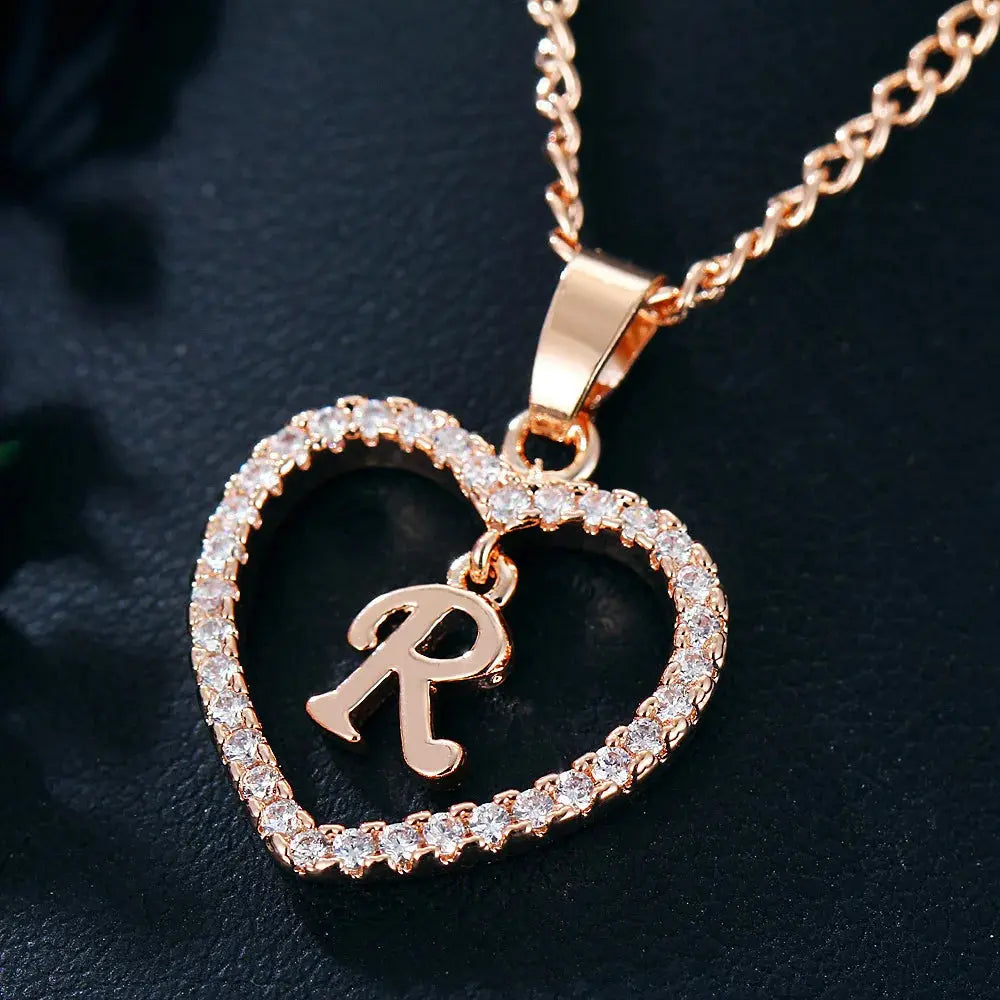 WW | Buchstaben Zirkon Liebe Kette Schmuck Anhänger