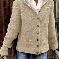 WW | Stilvolles Strickjacke mit Kapuze