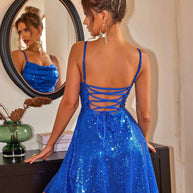 WW Pailletten-Schnürkleid