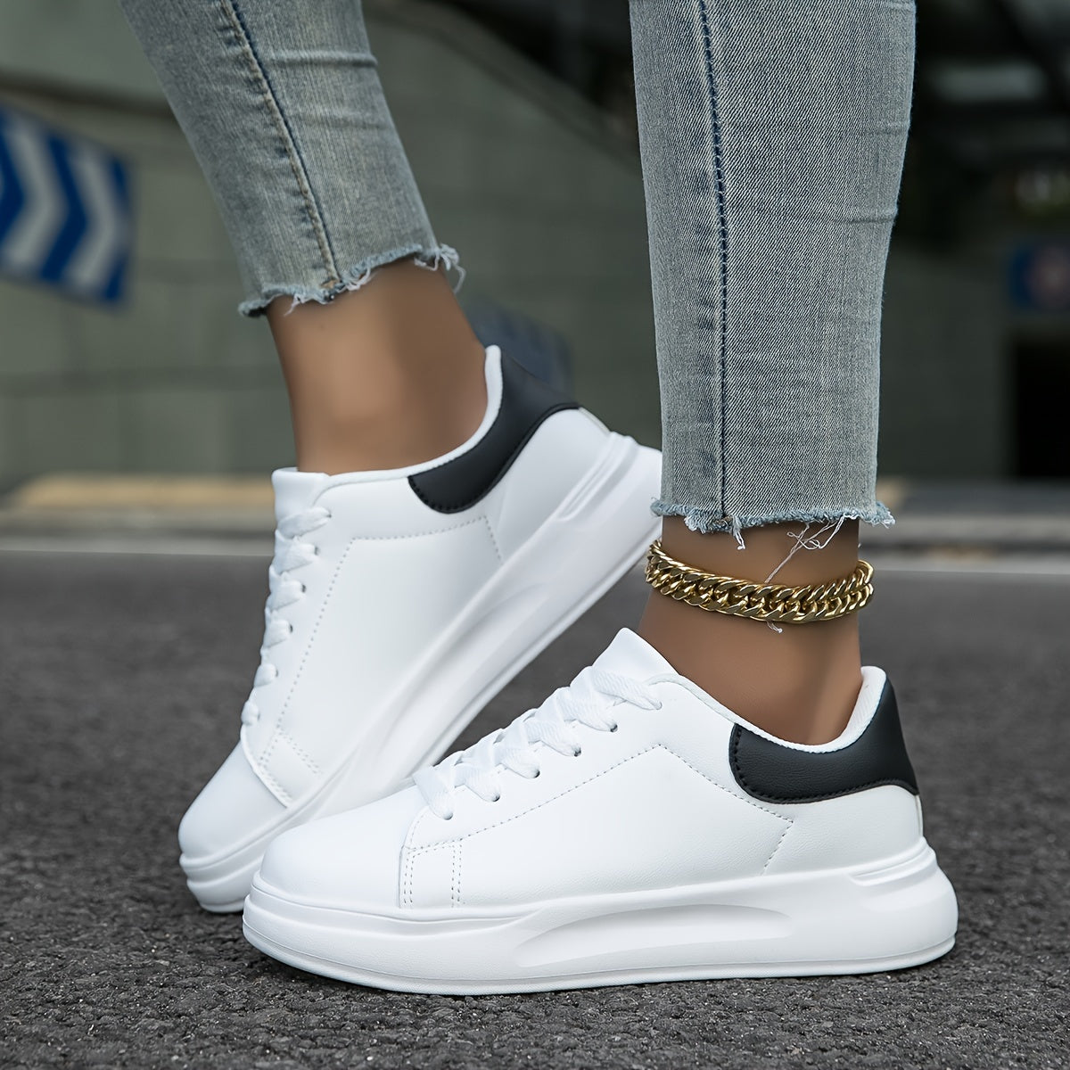 WW | Saubere Weiße Ledersneaker Für Damen, Weiß