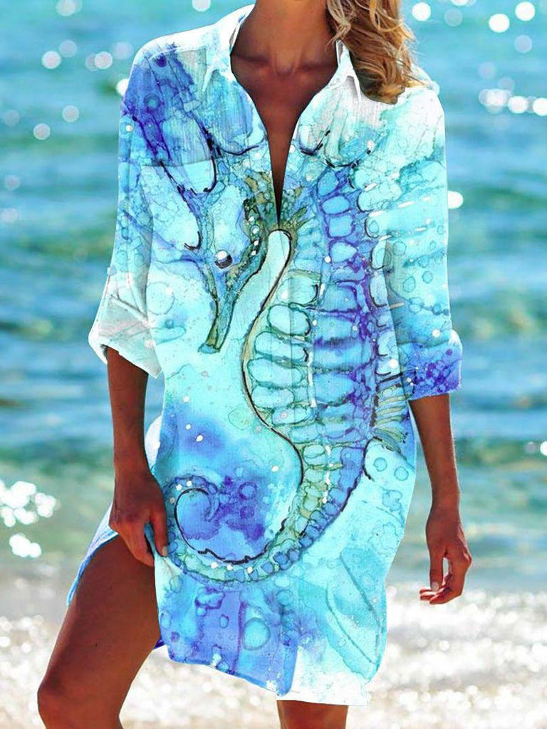 WW | Mantel Hemd Badeanzug Strickjacke Damenbekleidung Print Urlaub Strandhemd