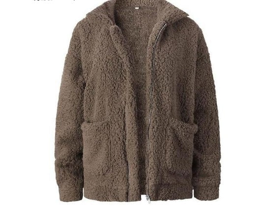 WW | Damen Fleece Sweatshirt Mit Breitem Kragen