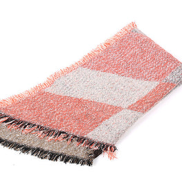 Damen Eleganter Fransen-Schal aus weichem Material mit geometrischem Muster WW