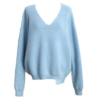Damen Strickpullover mit tiefem V-Ausschnitt und luftiger Passform WW