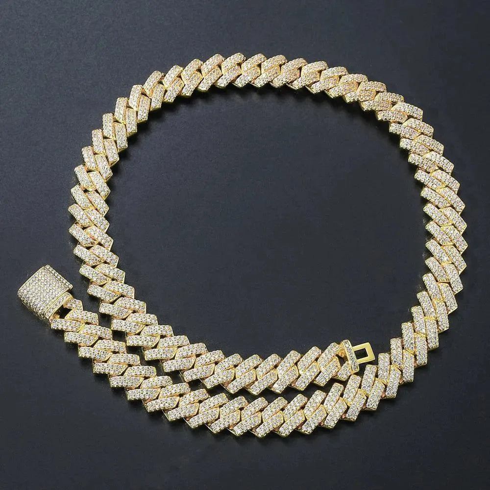 Cuba-Kette aus Kupfer mit Mikro-Zirkon und 51–80 cm Länge