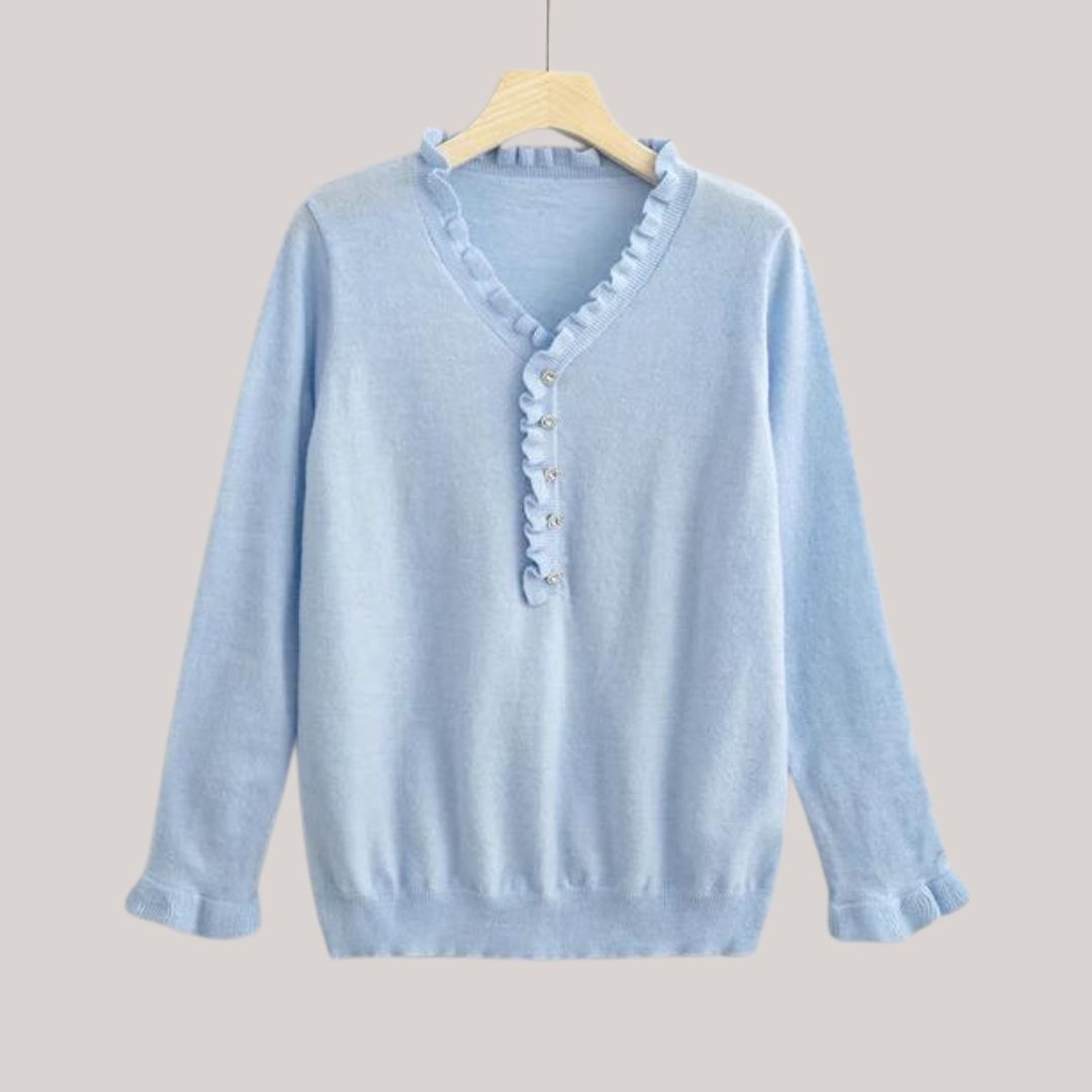 WW | Gerüschter Gestrickter Pullover