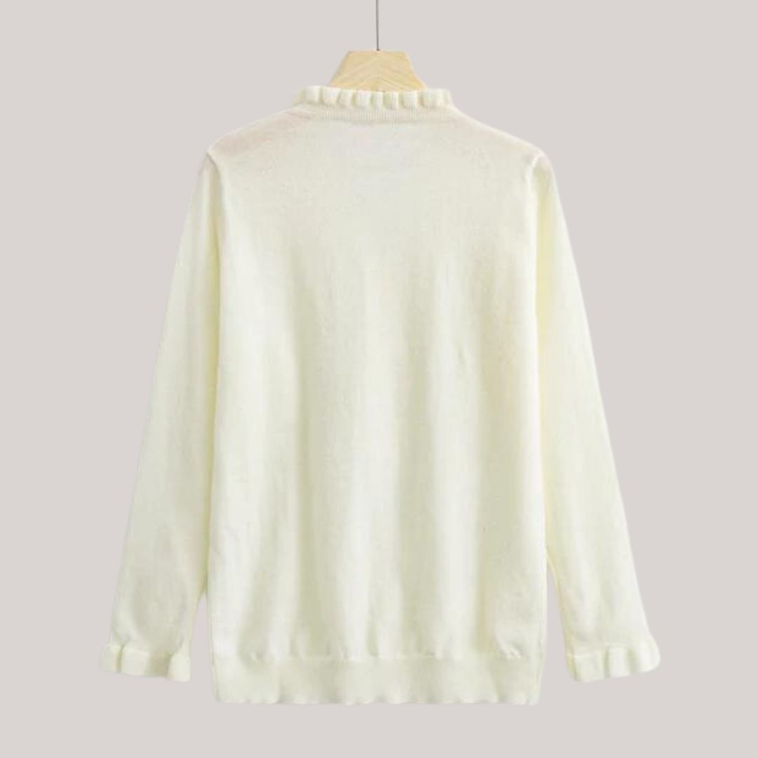 WW | Gerüschter Gestrickter Pullover