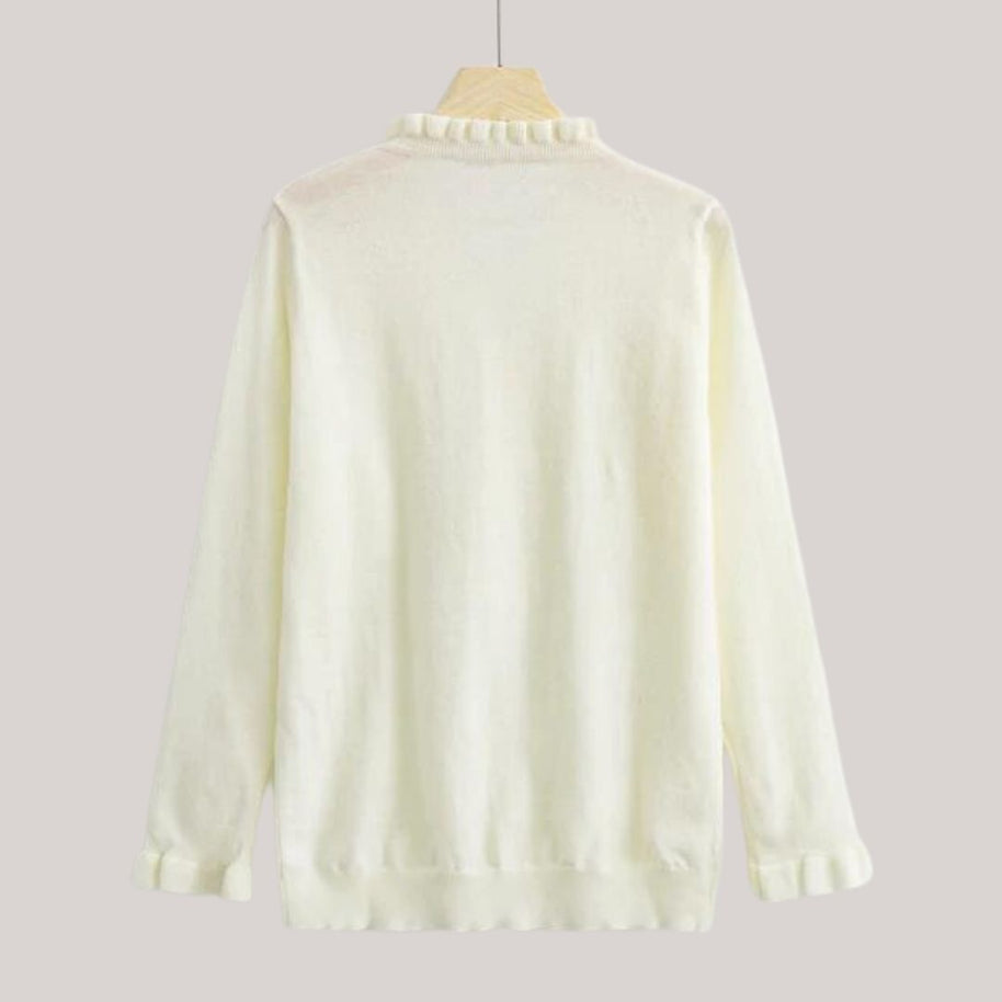 WW | Gerüschter Gestrickter Pullover
