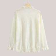WW | Gerüschter Gestrickter Pullover