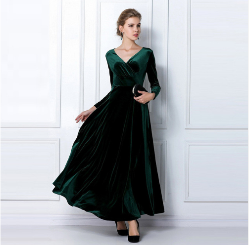 WW | Glamorous Chic Kleid mit verdicktem V-Ausschnitt