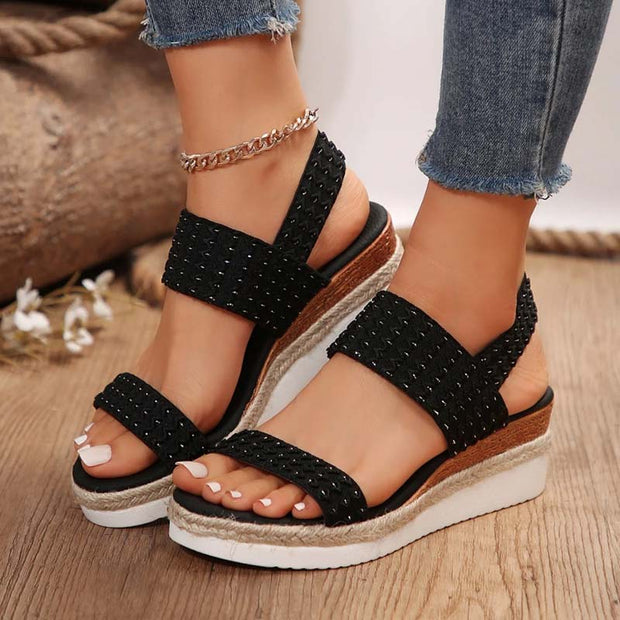 WW | Bequeme Sommer Plateau Sandalen Mit Keil Für Frauen