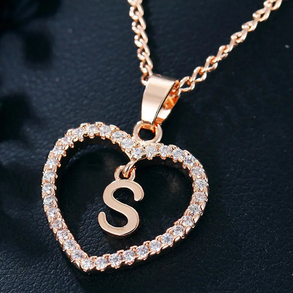 WW | Buchstaben Zirkon Liebe Kette Schmuck Anhänger