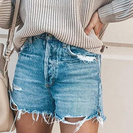 WW | Rosiedress Raw Hem Gerissene Zerrissene Denim Shorts