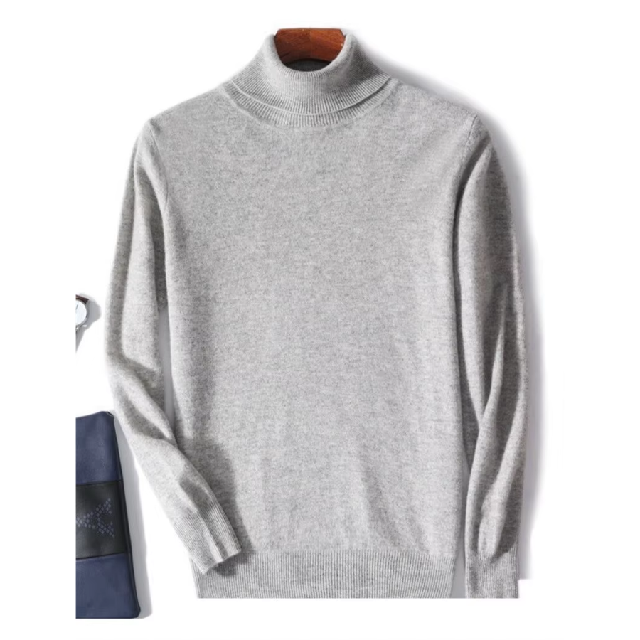 WW | Herren Wollpullover Mit Rollkragen Und Schlankem Design