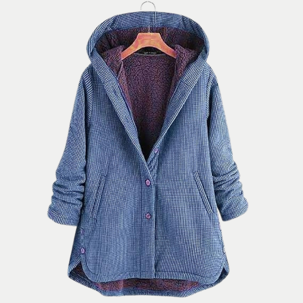 WW | Karierter Mantel Mit Kapuze Für Damen
