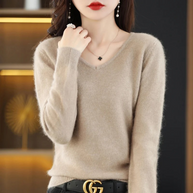 WW | Cashmere Pullover Damen V-ausschnitt Leichter und Weicher Strickpullover