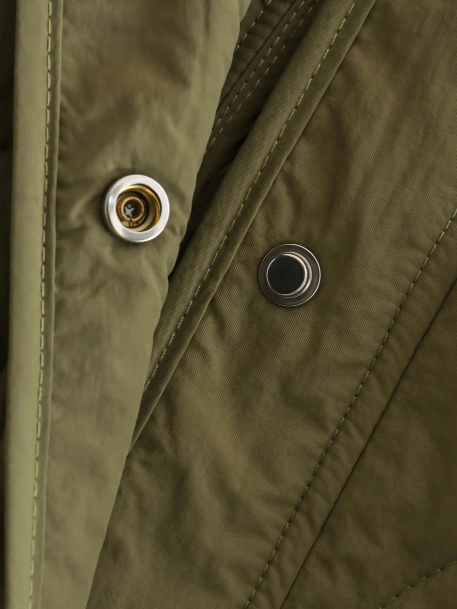 WW | Gepolsterte Jacke Damen, Leichtes Übergröße Modell Mit Taschen, Knopfverschluss